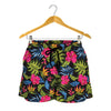 Tropical Bird Of Paradise Pattern Print Women's Shorts