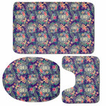 Tropical Buddha Print 3 Piece Bath Mat Set