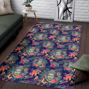 Tropical Buddha Print Area Rug GearFrost