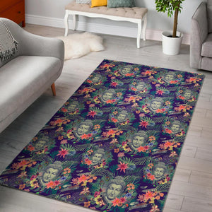 Tropical Buddha Print Area Rug GearFrost