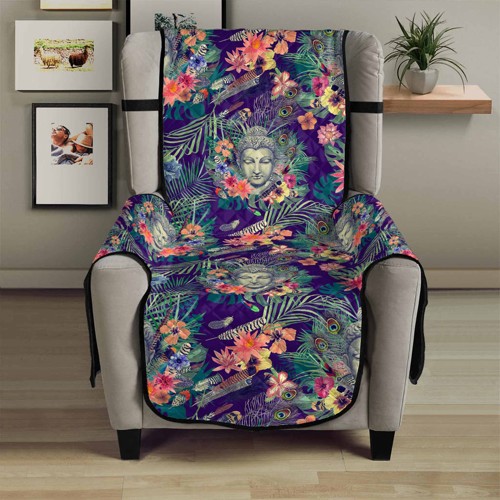 Tropical Buddha Print Armchair Protector