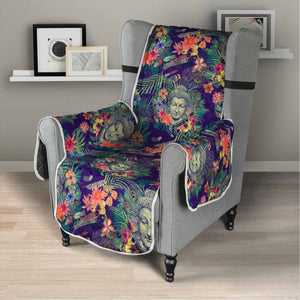 Tropical Buddha Print Armchair Protector