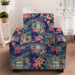 Tropical Buddha Print Armchair Slipcover