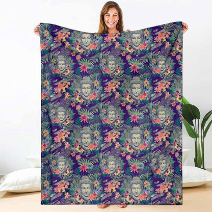 Tropical Buddha Print Blanket