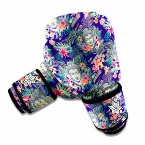 Tropical Buddha Print Boxing Gloves