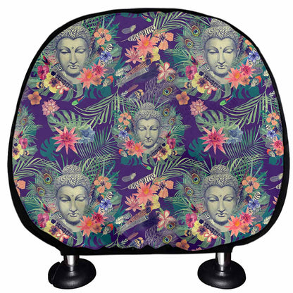 Tropical Buddha Print Car Headrest Covers