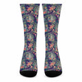 Tropical Buddha Print Crew Socks