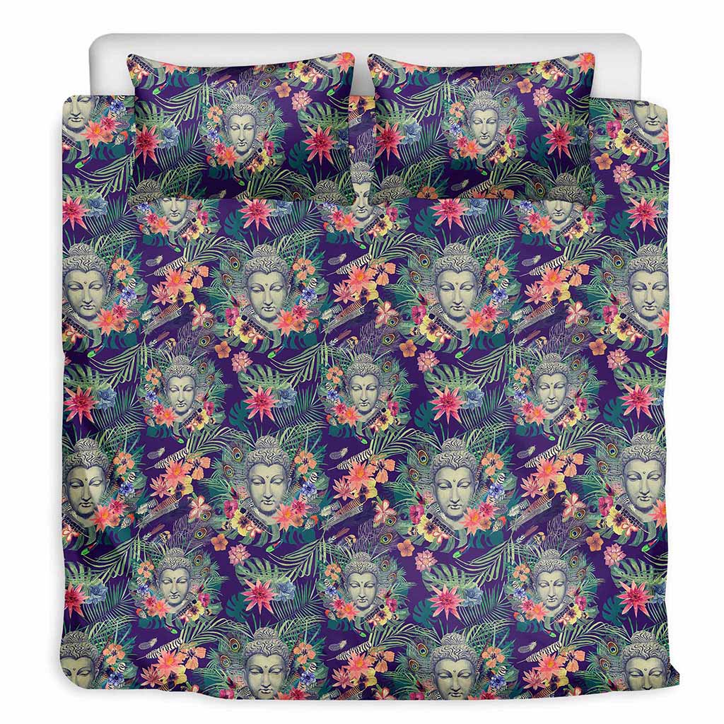Tropical Buddha Print Duvet Cover Bedding Set