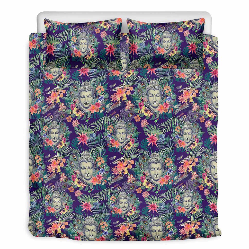 Tropical Buddha Print Duvet Cover Bedding Set