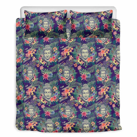 Tropical Buddha Print Duvet Cover Bedding Set