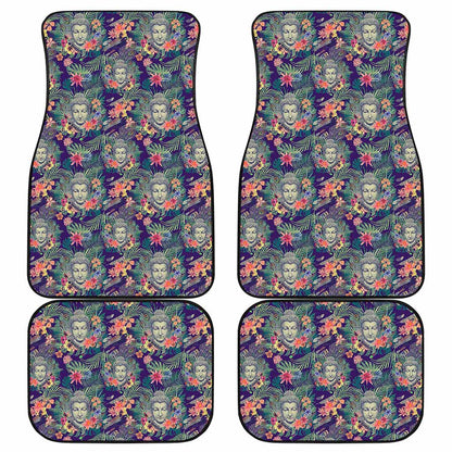 Tropical Buddha Print Front and Back Car Floor Mats
