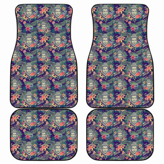 Tropical Buddha Print Front and Back Car Floor Mats