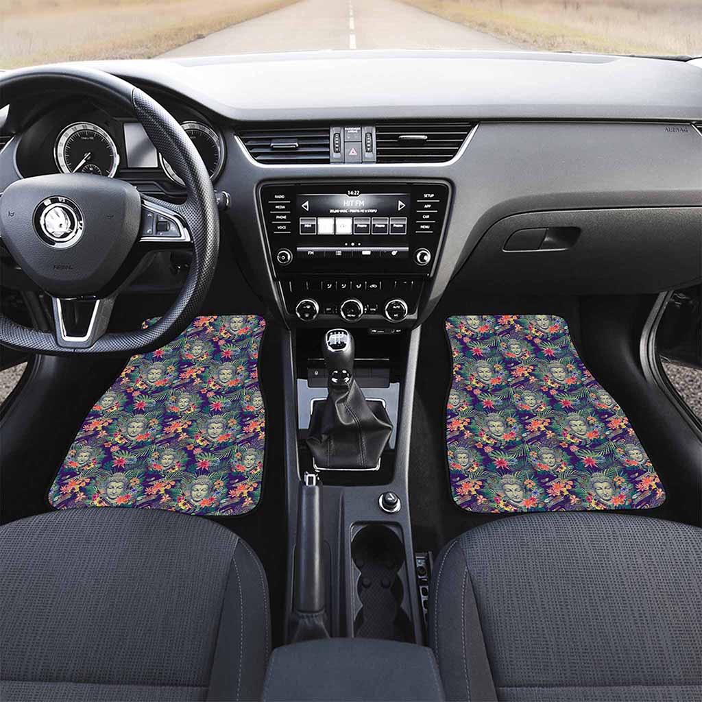 Tropical Buddha Print Front and Back Car Floor Mats