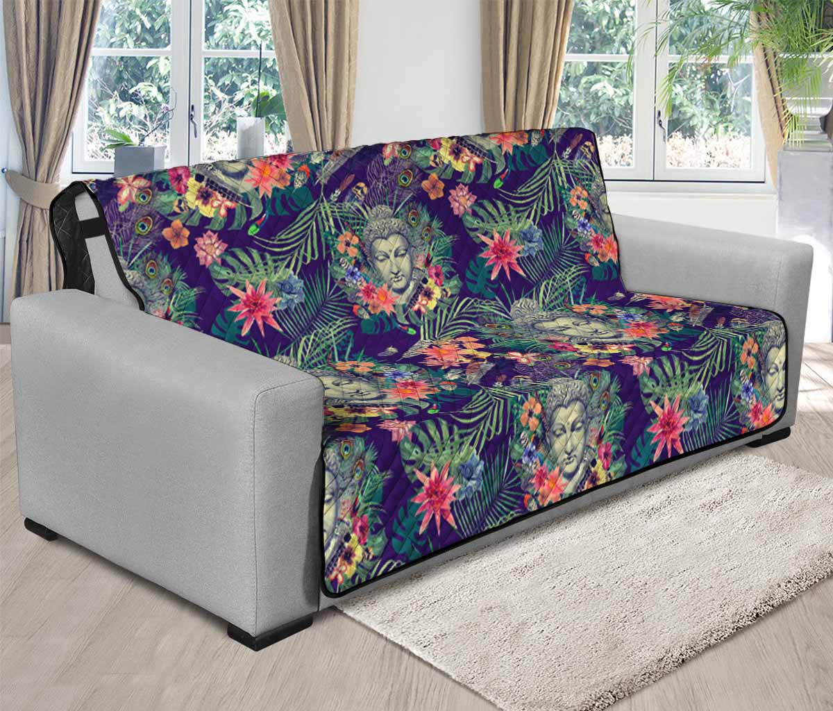 Tropical Buddha Print Futon Protector