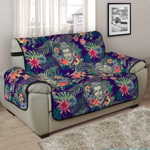 Tropical Buddha Print Half Sofa Protector