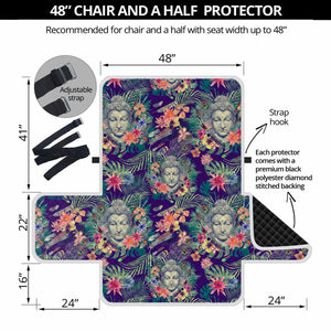 Tropical Buddha Print Half Sofa Protector