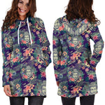 Tropical Buddha Print Hoodie Dress GearFrost