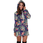 Tropical Buddha Print Hoodie Dress GearFrost