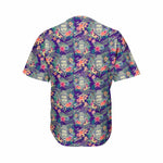 Tropical Buddha Print Men's Baseball Jersey