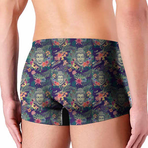 Tropical Buddha Print Men's Boxer Briefs