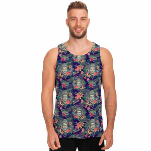 Tropical Buddha Print Men's Tank Top