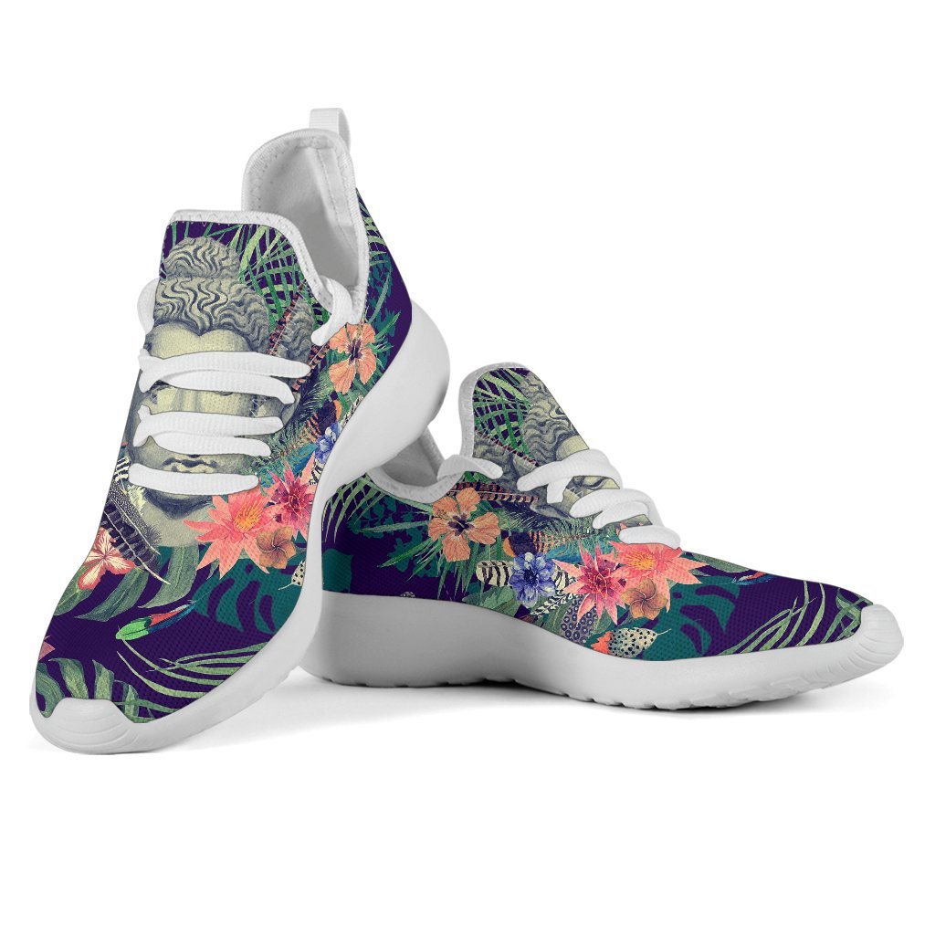 Tropical Buddha Print Mesh Knit Shoes GearFrost