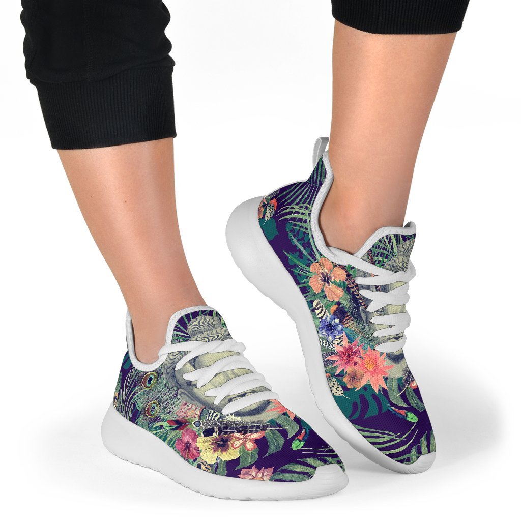 Tropical Buddha Print Mesh Knit Shoes GearFrost