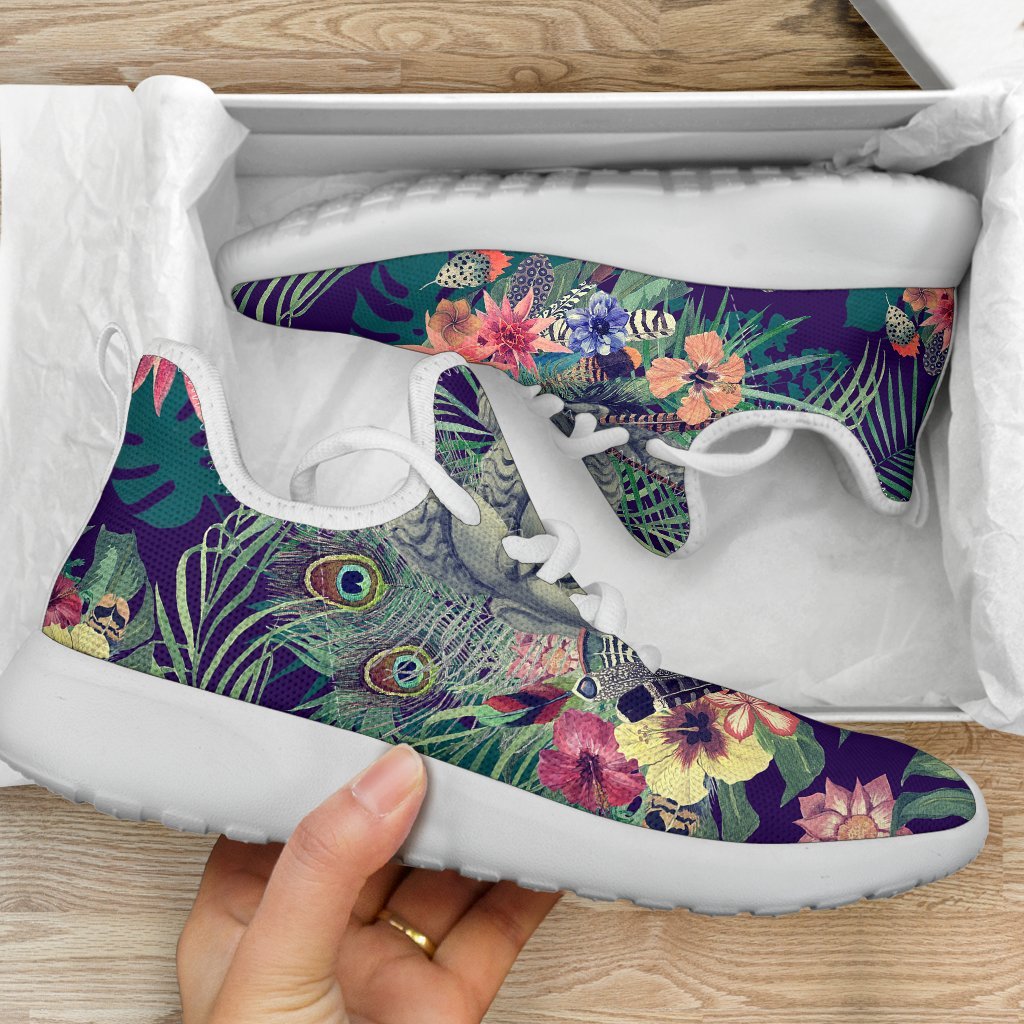 Tropical Buddha Print Mesh Knit Shoes GearFrost