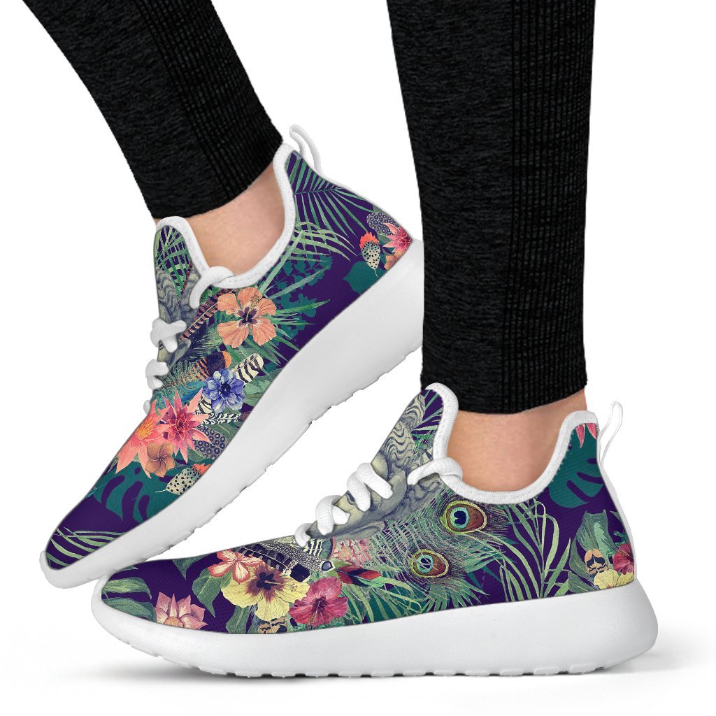 Tropical Buddha Print Mesh Knit Shoes GearFrost