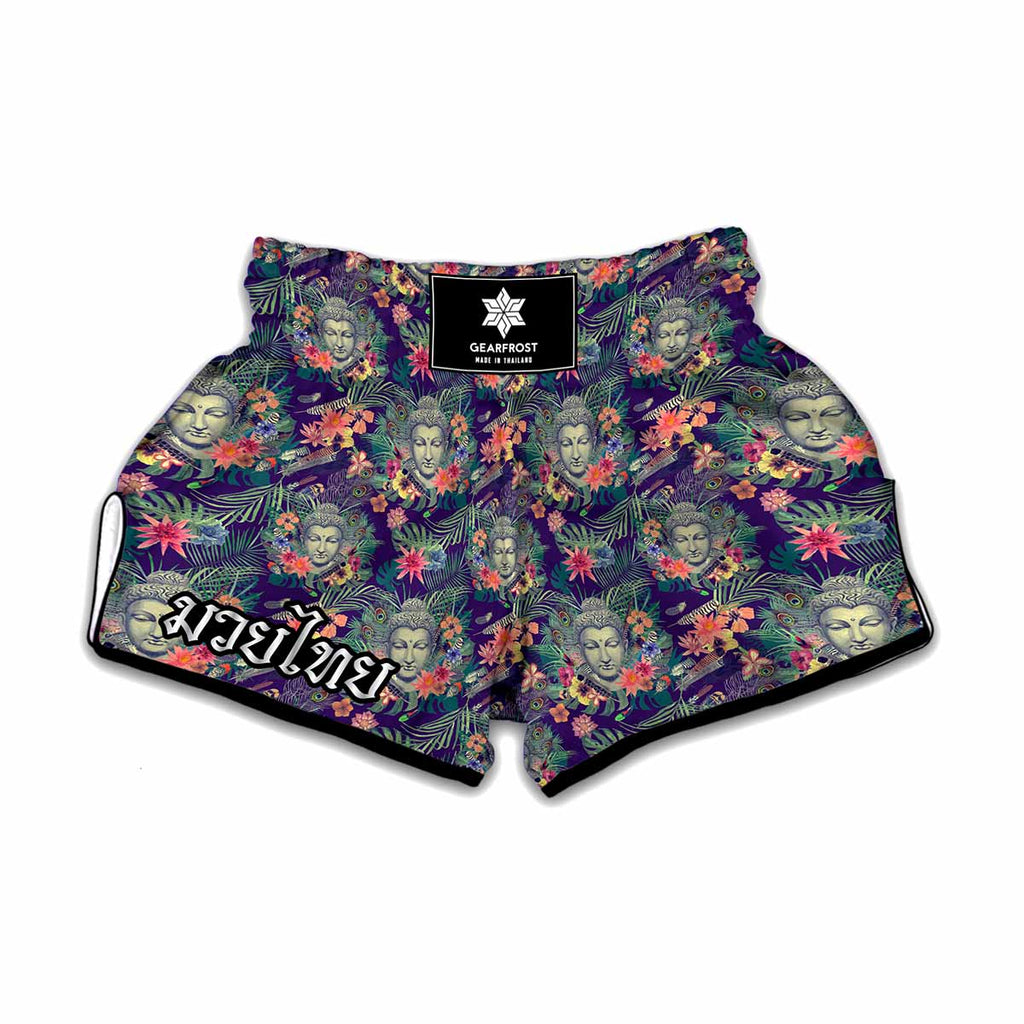 Tropical Buddha Print Muay Thai Boxing Shorts