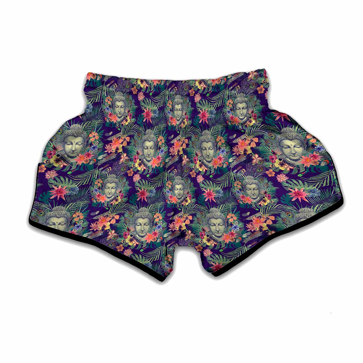 Tropical Buddha Print Muay Thai Boxing Shorts