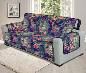 Tropical Buddha Print Oversized Sofa Protector