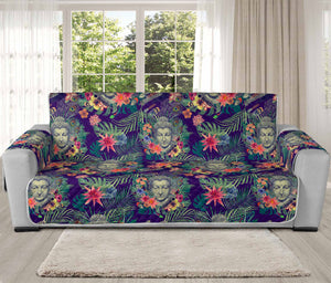 Tropical Buddha Print Oversized Sofa Protector