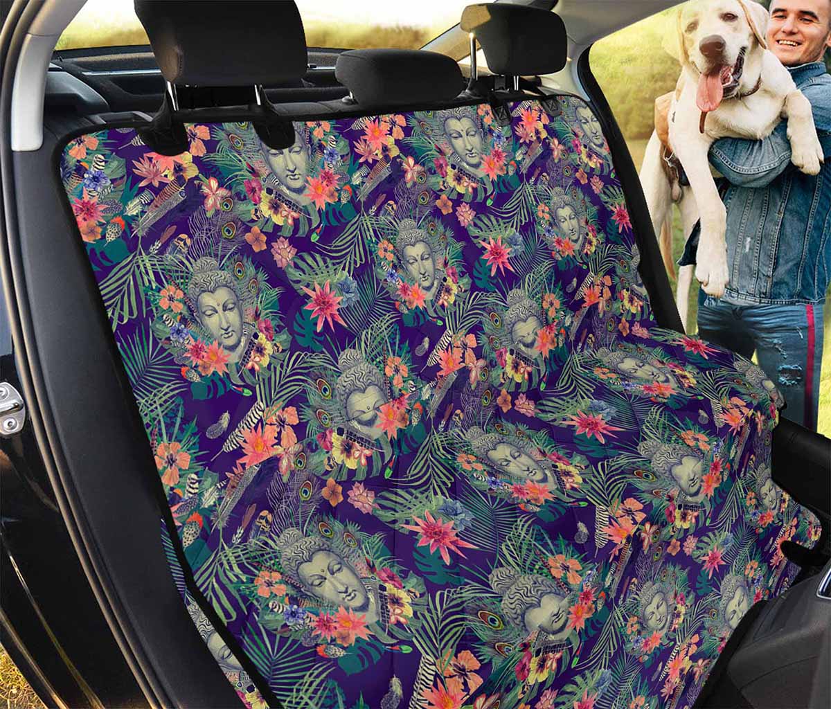 Tropical Buddha Print Pet Car Back Seat Cover