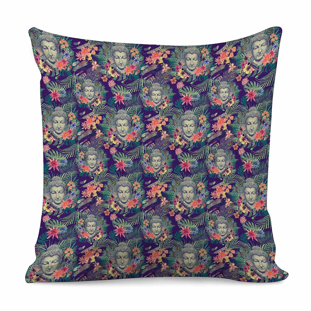 Tropical Buddha Print Pillow Cover