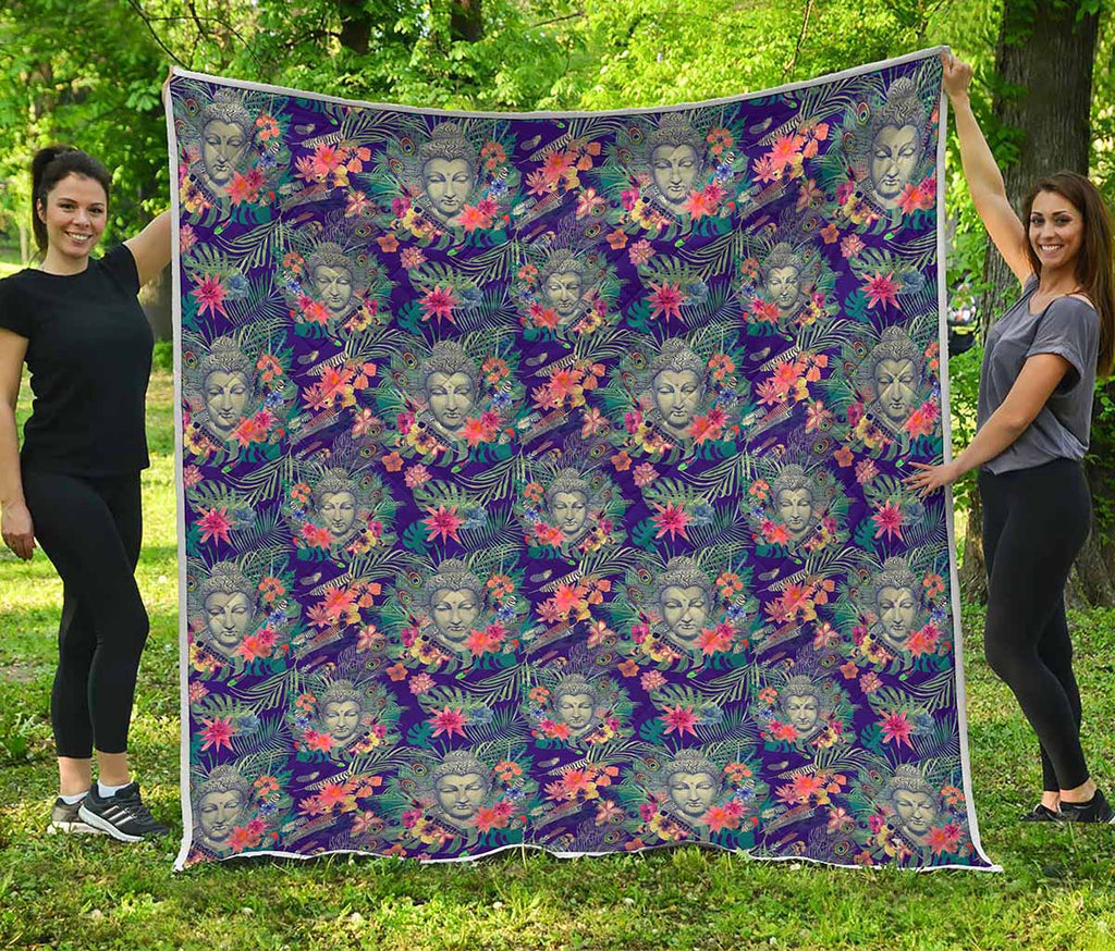 Tropical Buddha Print Quilt