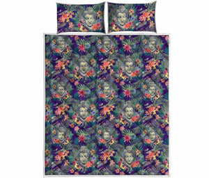 Tropical Buddha Print Quilt Bed Set