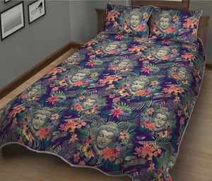 Tropical Buddha Print Quilt Bed Set