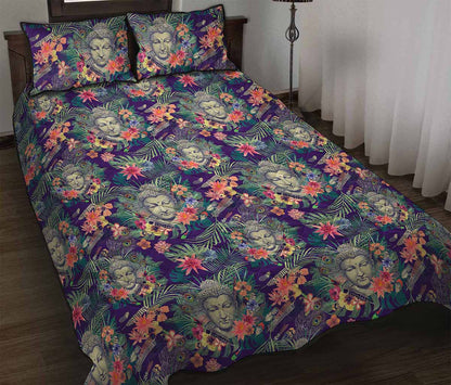 Tropical Buddha Print Quilt Bed Set