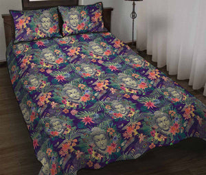 Tropical Buddha Print Quilt Bed Set