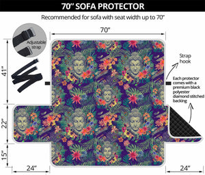 Tropical Buddha Print Sofa Protector