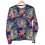Tropical Buddha Print Women's Crewneck Sweatshirt GearFrost