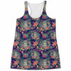 Tropical Buddha Print Women's Racerback Tank Top