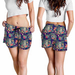 Tropical Buddha Print Women's Shorts