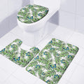Tropical Butterfly Pattern Print 3 Piece Bath Mat Set