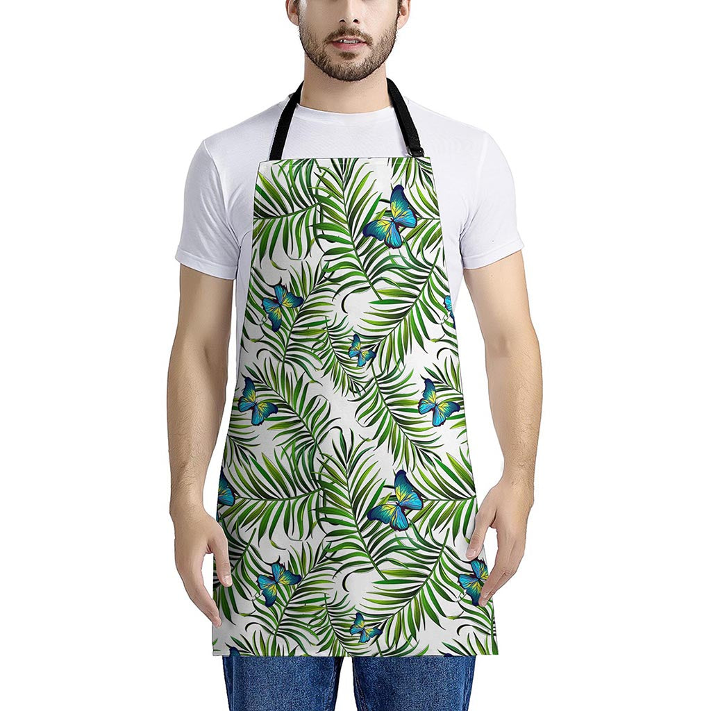 Tropical Butterfly Pattern Print Apron