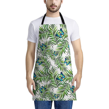 Tropical Butterfly Pattern Print Apron