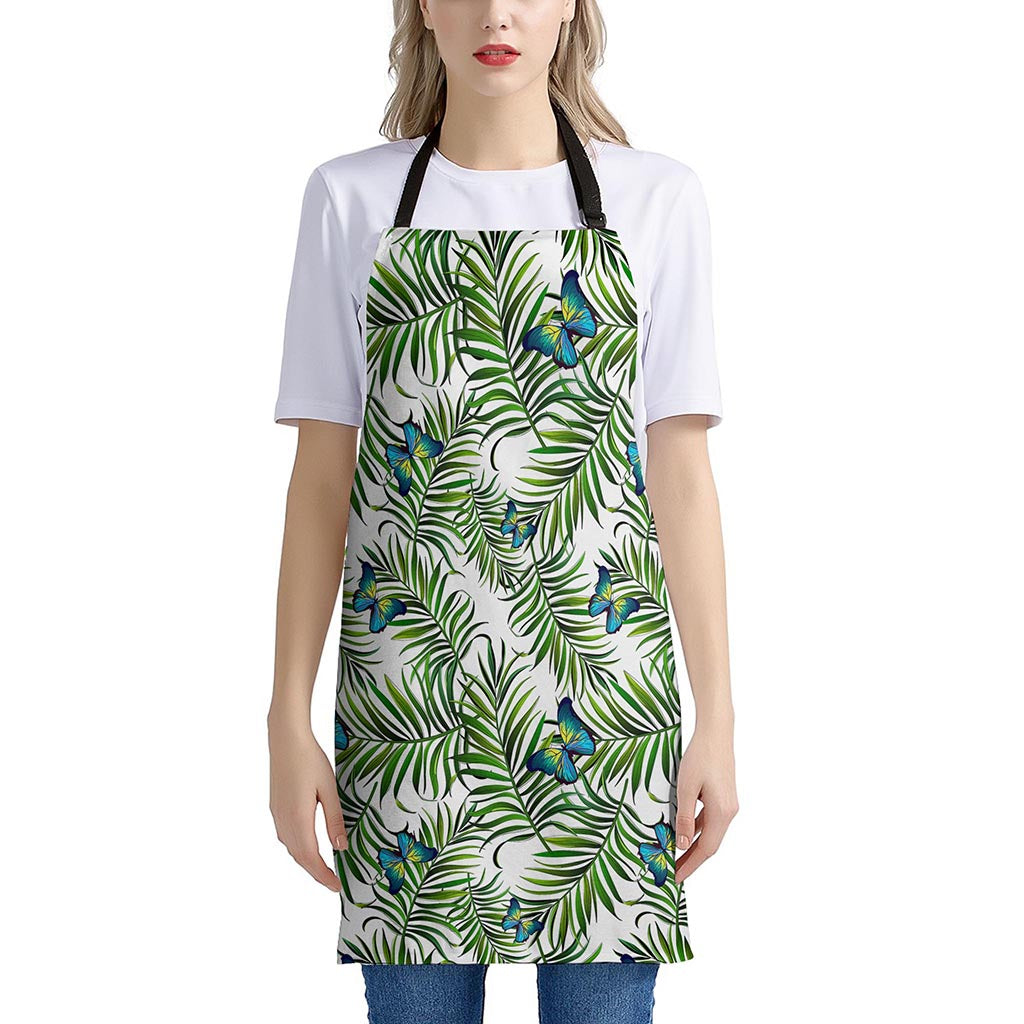 Tropical Butterfly Pattern Print Apron