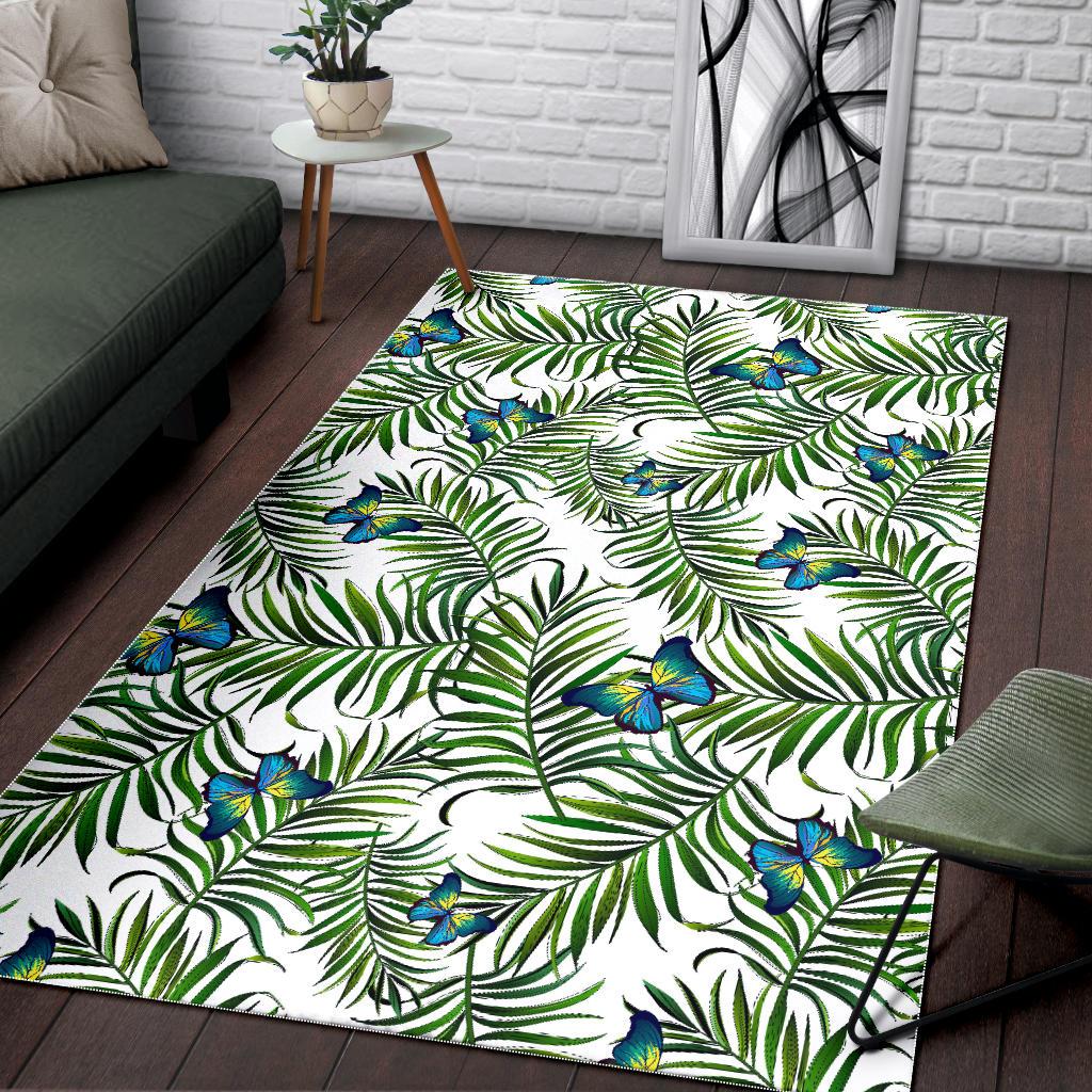 Tropical Butterfly Pattern Print Area Rug GearFrost