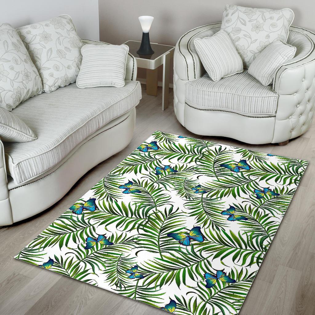 Tropical Butterfly Pattern Print Area Rug GearFrost
